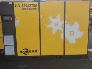 Máy nén khí biến tần vĩnh từ hai cấp HD-EPM2T90 là dòng máy nén khí cao cấp sử dụng công nghệ động cơ nam châm vĩnh cửu kết hợp hệ thống nén hai cấp, giúp tối ưu hiệu suất và tiết kiệm điện năng vượt trội.